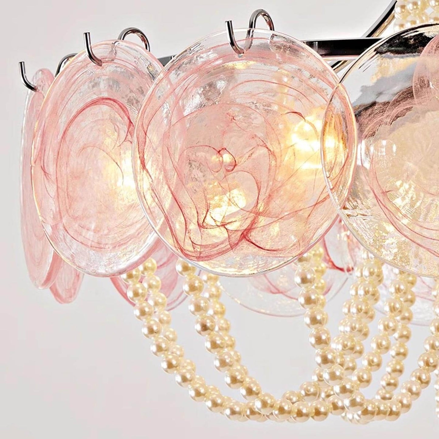 Murano Pink Radiance Disc Chandelier