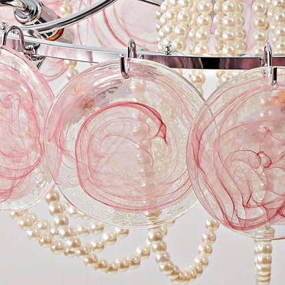 Murano Pink Radiance Disc Chandelier