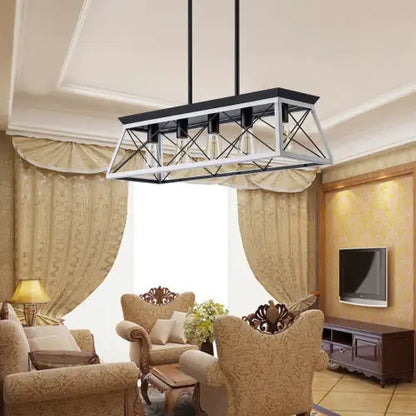 Vintage White Ironwood Room Chandelier