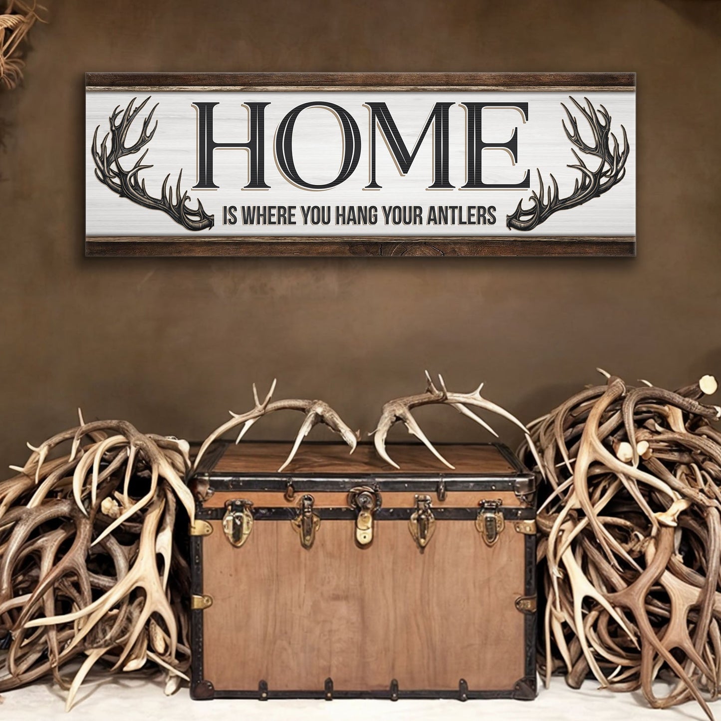 Home Is Where the Antlers Rest Sign