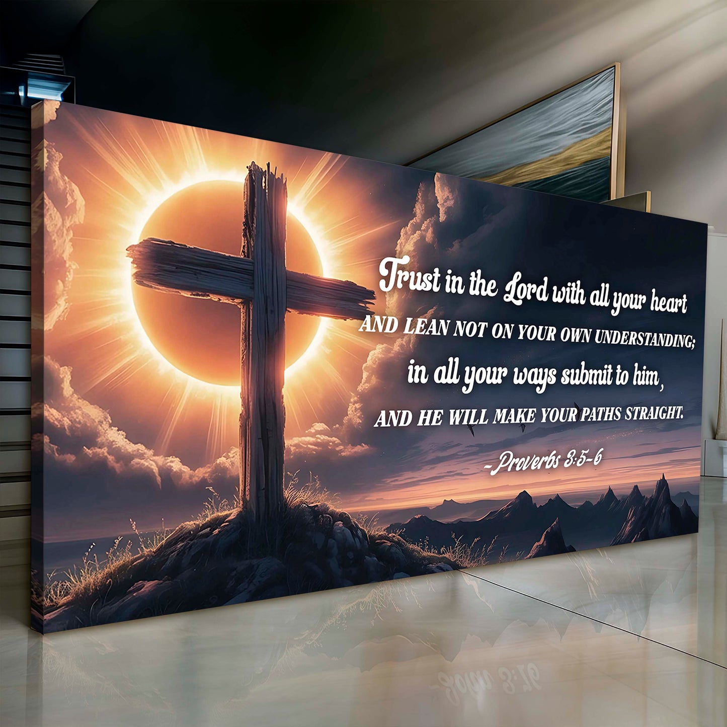 Proverbs 3:5‑6 — Trust & Guidance Wall Sign