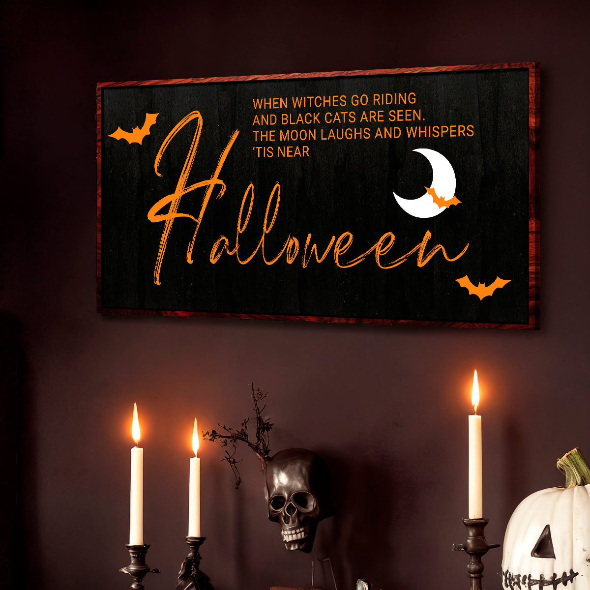 Witches at Twilight — Halloween Sign Wall Art