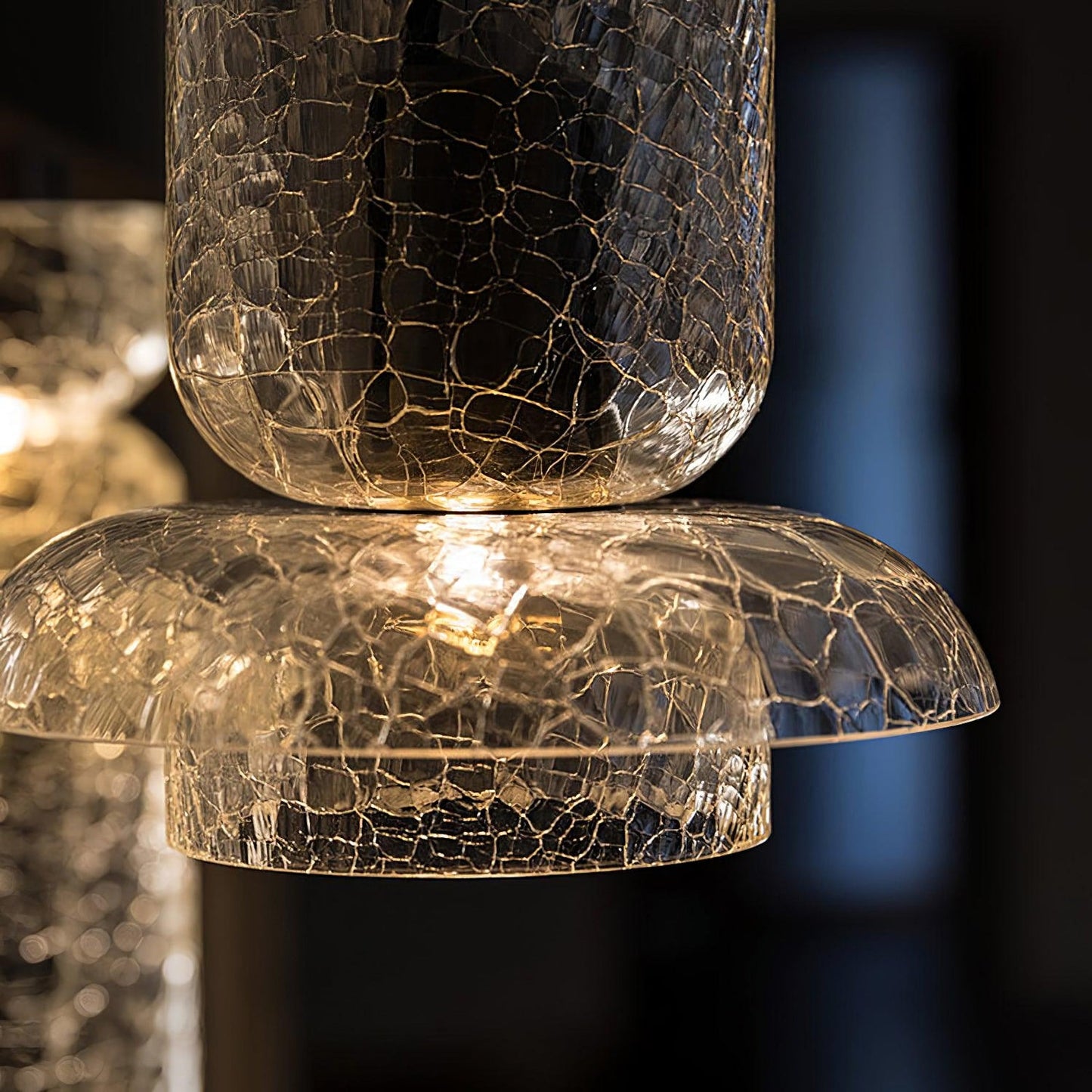 Golden Aurora Crackle Pendant Light