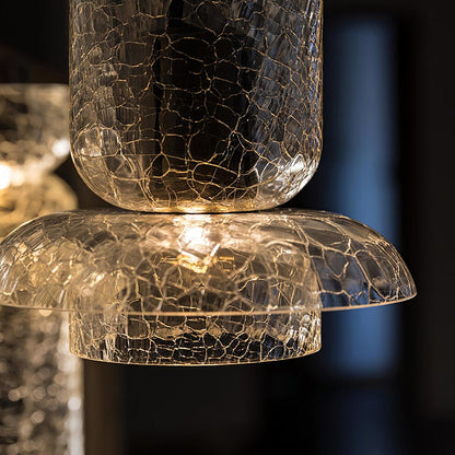Golden Aurora Crackle Pendant Light