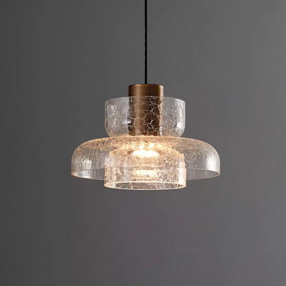 Golden Aurora Crackle Pendant Light