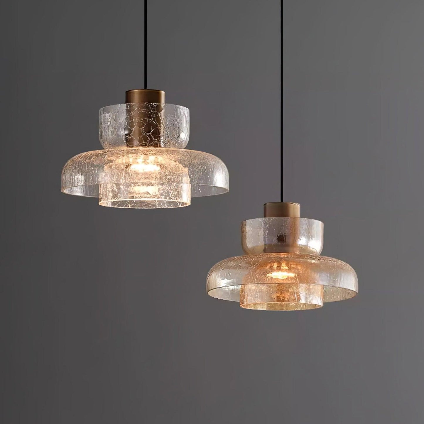 Golden Aurora Crackle Pendant Light