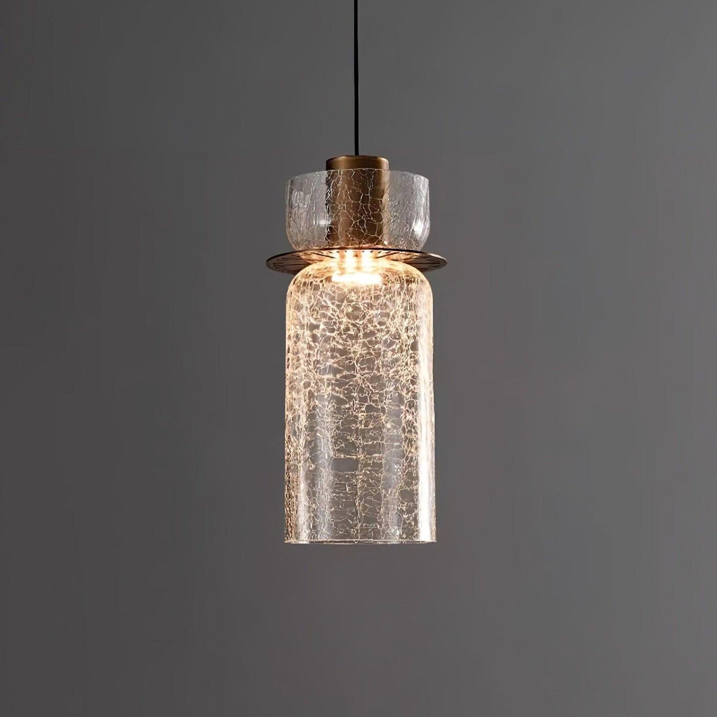 Golden Aurora Crackle Pendant Light