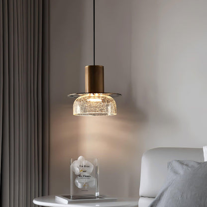 Golden Aurora Crackle Pendant Light