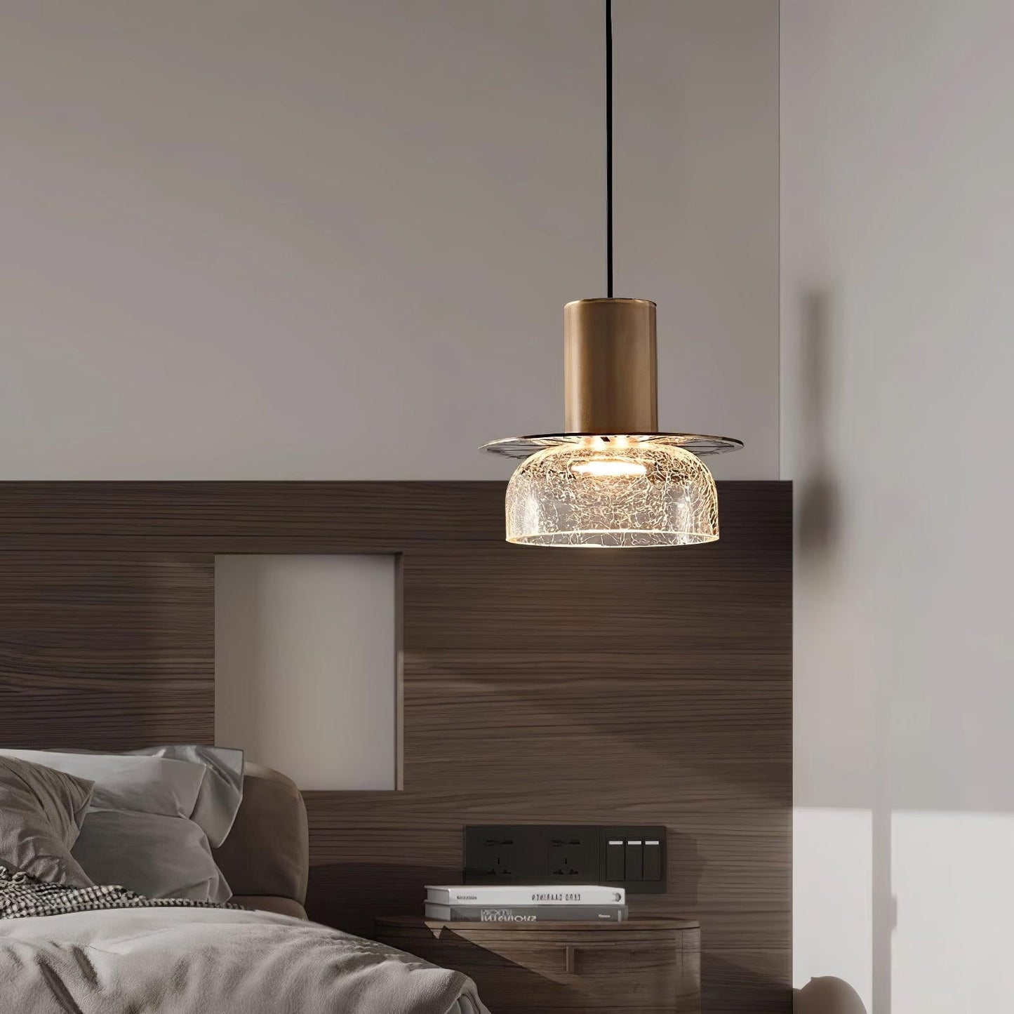 Golden Aurora Crackle Pendant Light