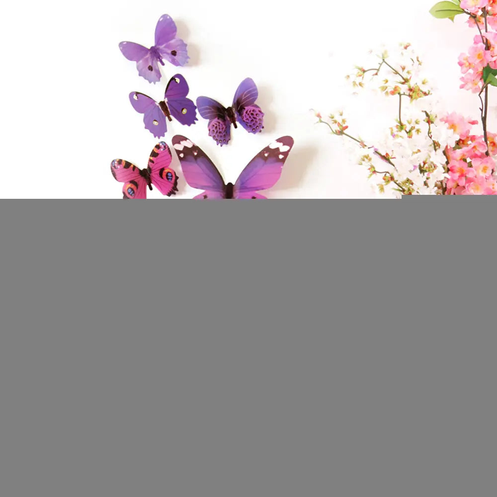 Butterfly Wallpaper with 3D Wall Stickers Decor
