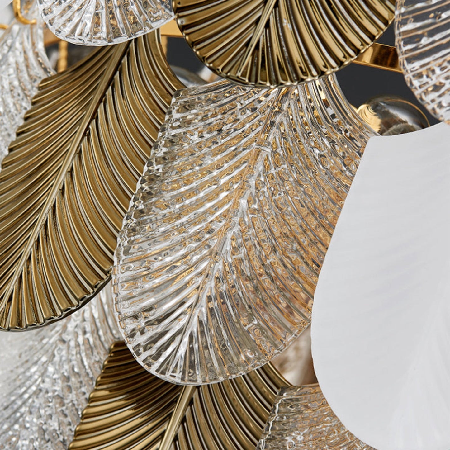 Peacock Gilded Feather Chandelier
