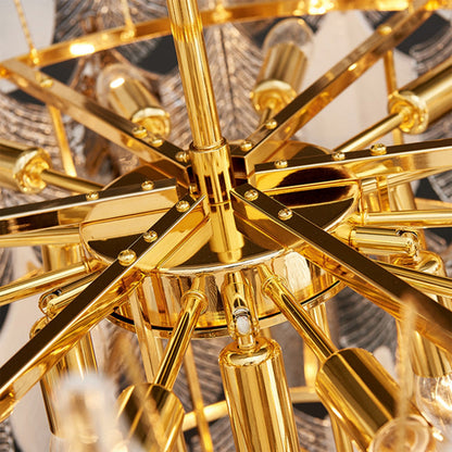 Peacock Gilded Feather Chandelier