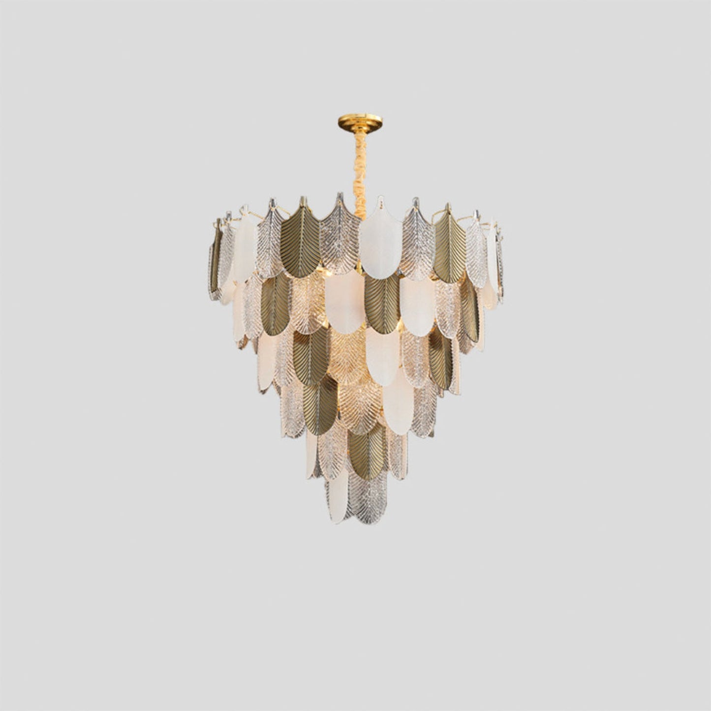 Peacock Gilded Feather Chandelier