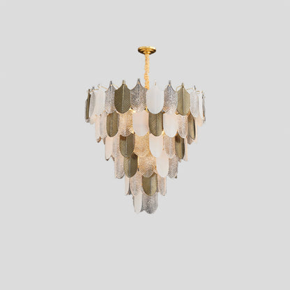 Peacock Gilded Feather Chandelier