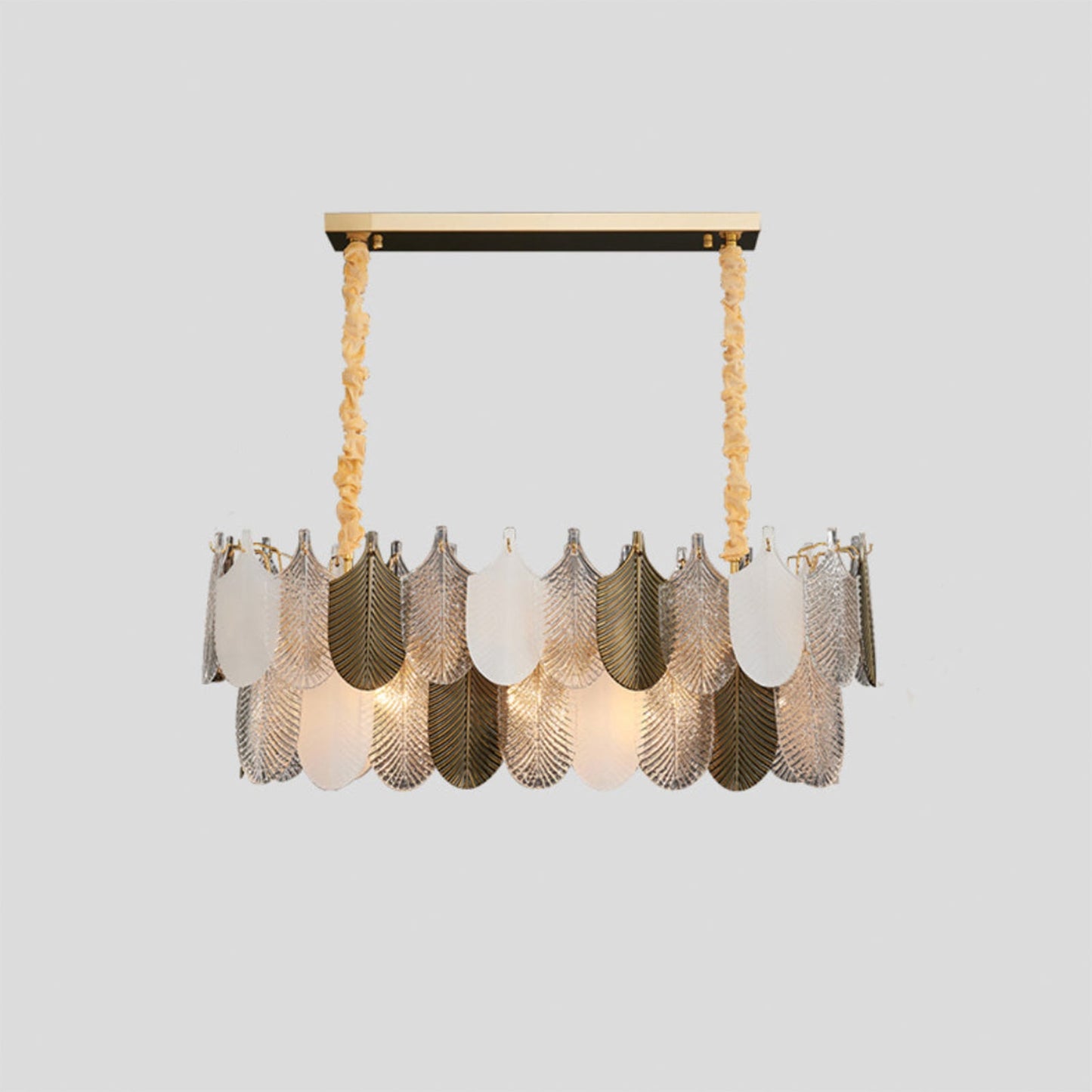 Peacock Gilded Feather Chandelier