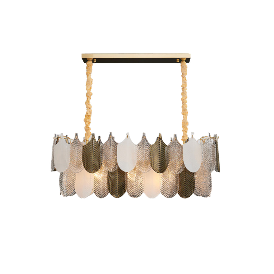 Peacock Gilded Feather Chandelier