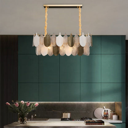 Peacock Gilded Feather Chandelier