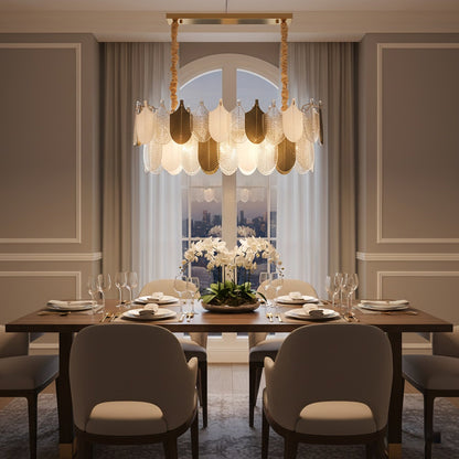 Peacock Gilded Feather Chandelier