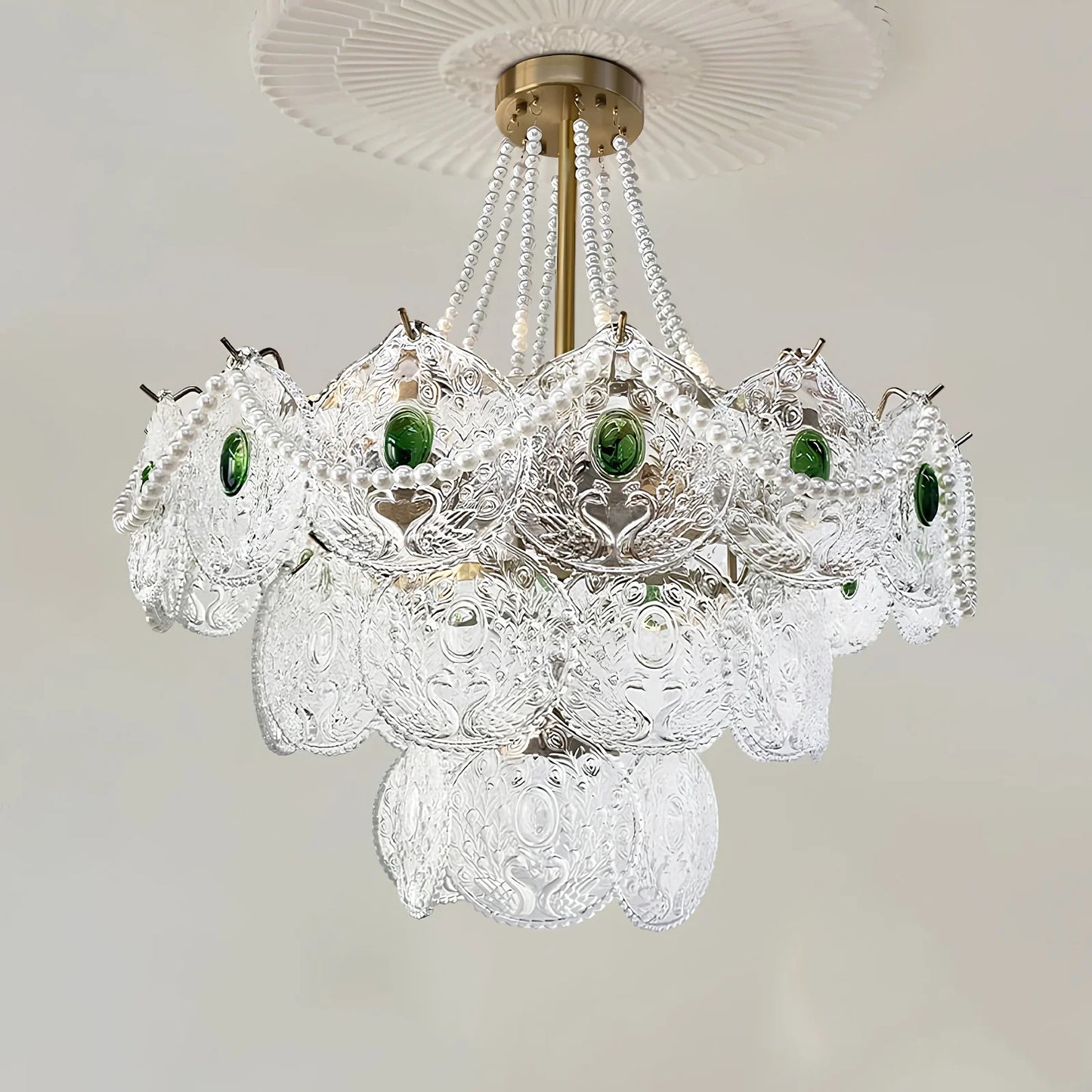 Emerald Artisanal Glass Chandelier