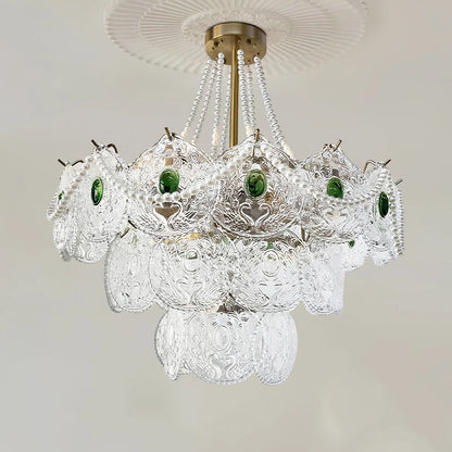 Emerald Artisanal Glass Chandelier