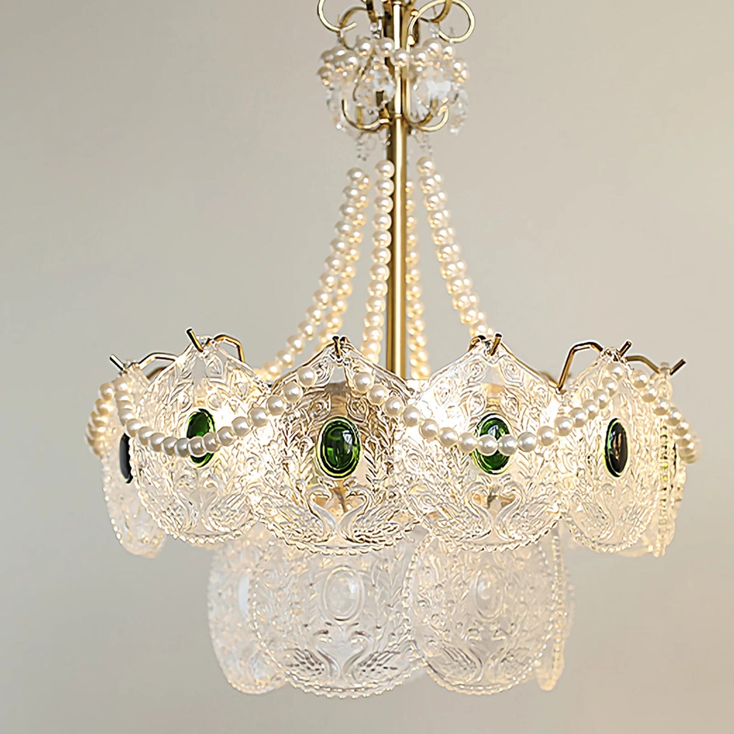 Emerald Artisanal Glass Chandelier