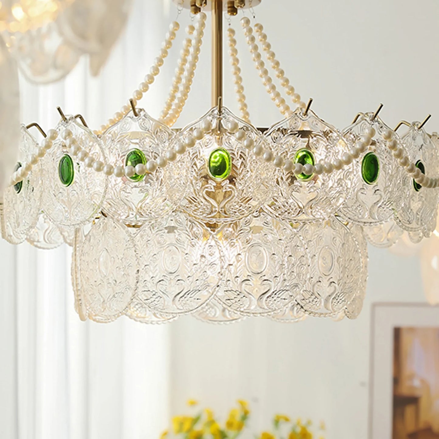 Emerald Artisanal Glass Chandelier