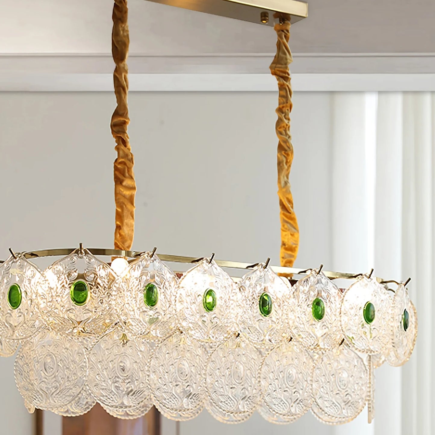 Emerald Artisanal Glass Chandelier