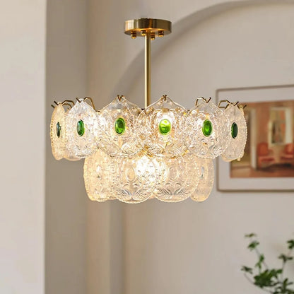 Emerald Artisanal Glass Chandelier