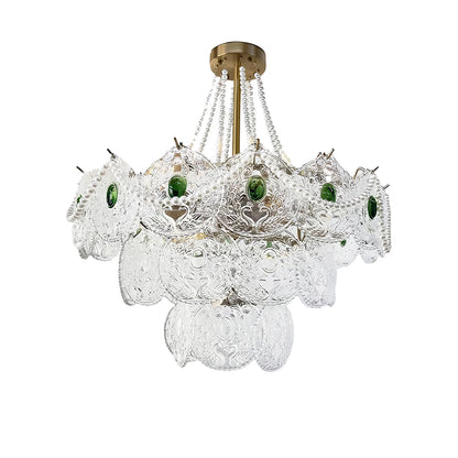 Emerald Artisanal Glass Chandelier