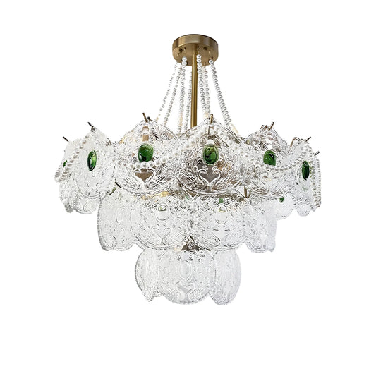 Emerald Artisanal Glass Chandelier