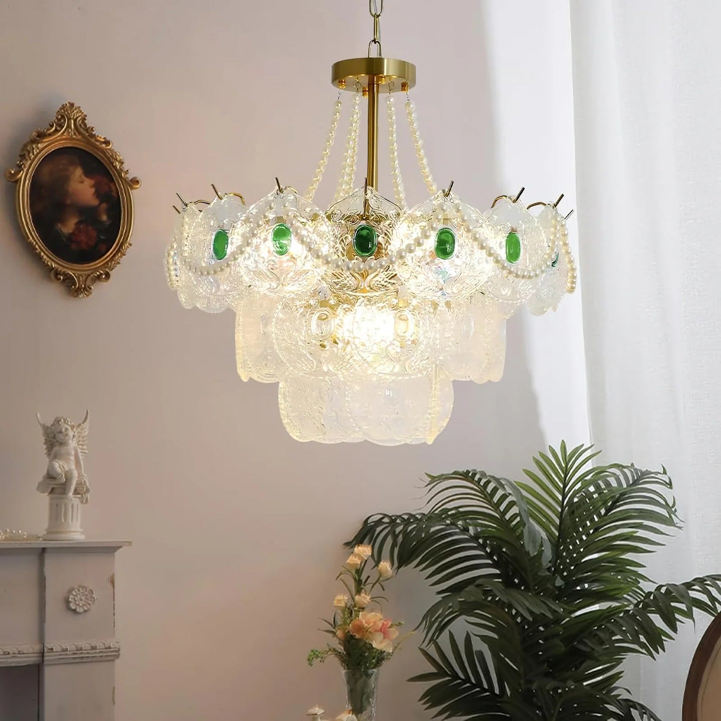 Emerald Artisanal Glass Chandelier