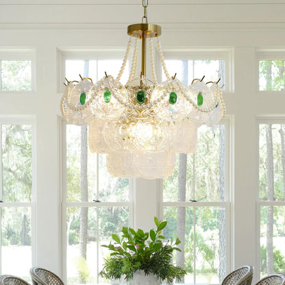 Emerald Artisanal Glass Chandelier