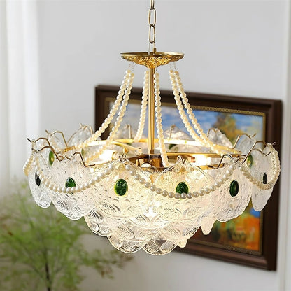Emerald Artisanal Glass Chandelier