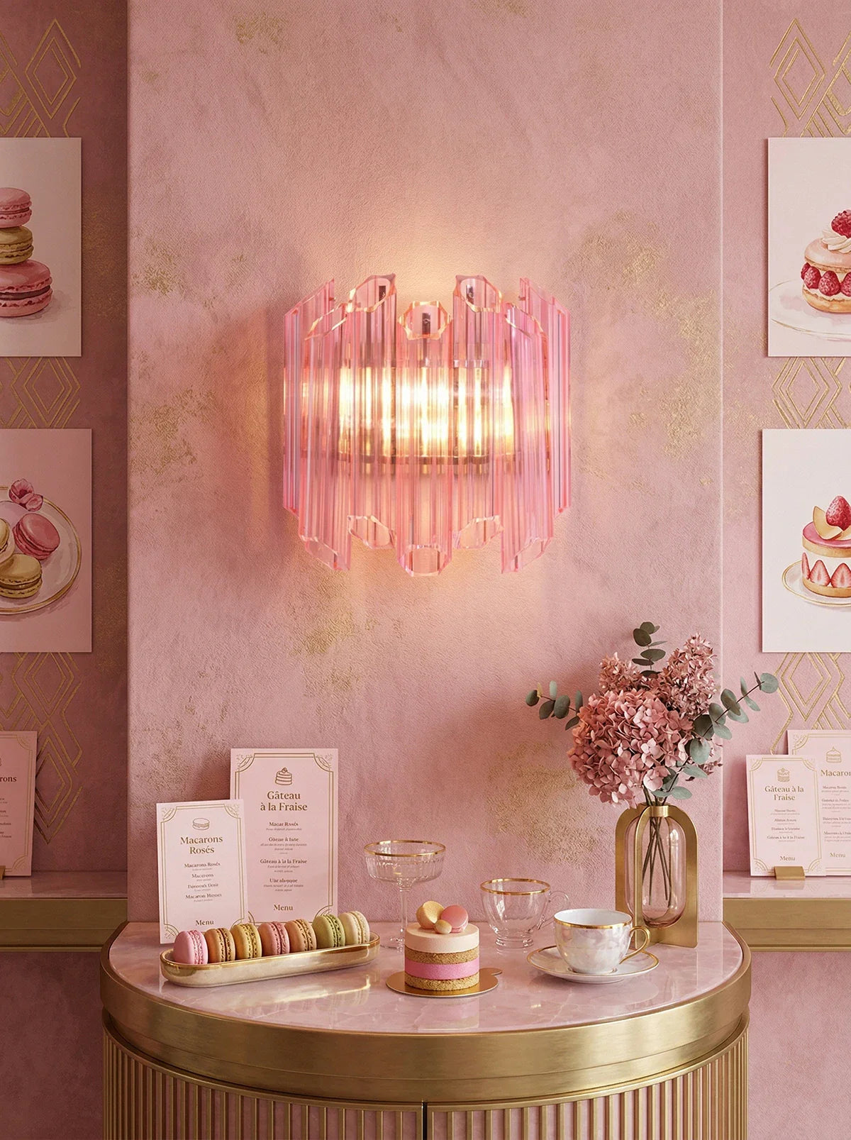 Palermo Prism Rosé Sconce