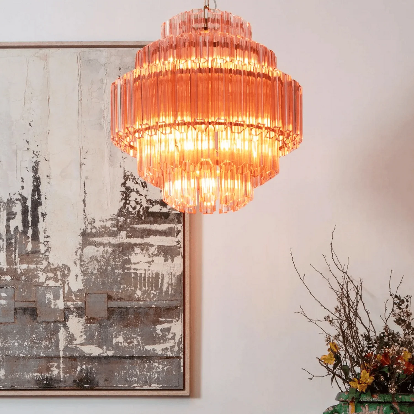 Palermo Rosé Crystal Round Chandelier