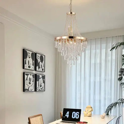 Opulent Golden Crystal Chandelier
