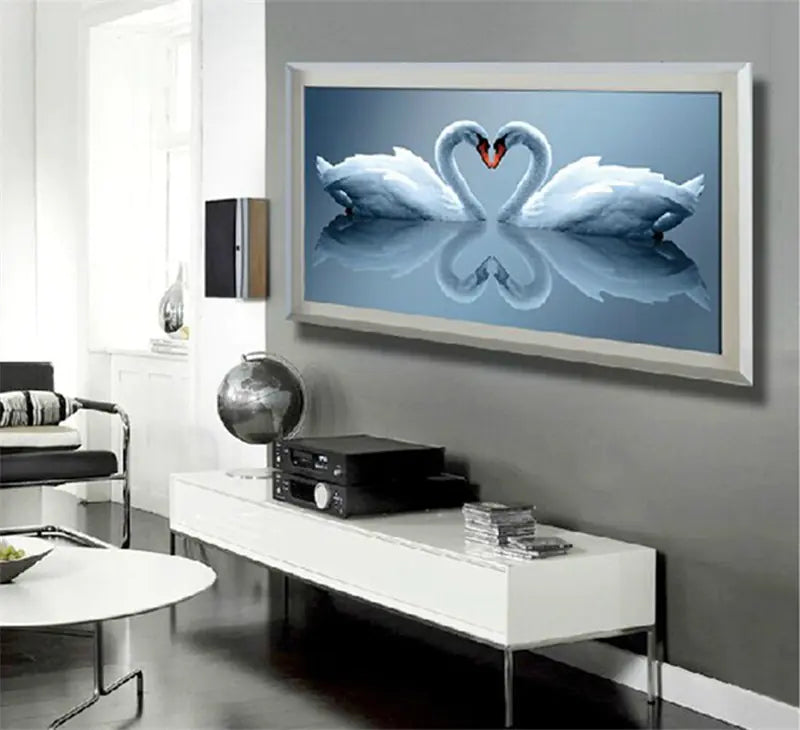 5D Diamond Painting - Swan Heart Wall Decor