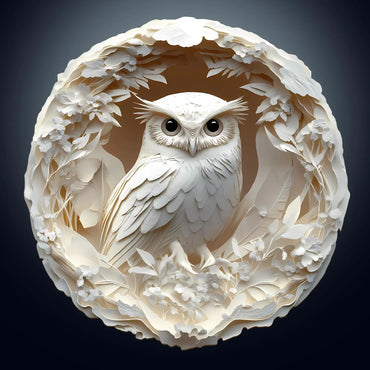 Wooden Puzzles for Adults Flat Puzzle with 3D Visual Effect Paper Carved Owl Puzzle Wooden Jigsaw Puzzles for Adult Unique Shape Wood Puzzles Adult Wall Art Canvas Puzzle(S-8.5 * 8.3in-100 Pcs)