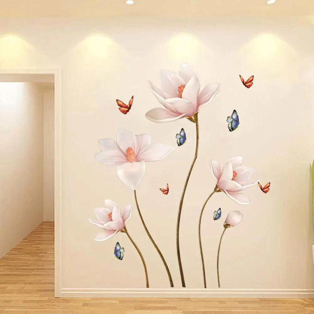Removable 3D Colorful Butterfly Flower Wall Sticker