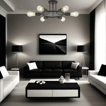 Modern Sputnik 6-Light Chandelier in Black