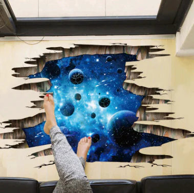"FX9604 3D Galaxy Wall Stickers with Removable Design"