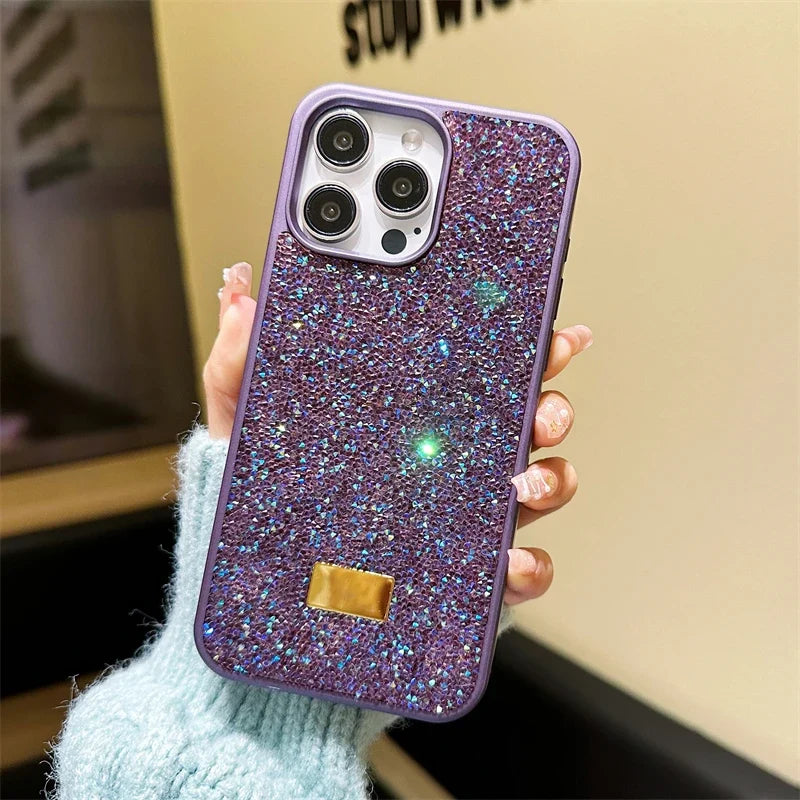 Luxury Shiny Diamond Phone Case For iPhone 16 15 14 Pro Max Plus 16SE 13 12 11 Fashion Star Diamond Soft Rubber Protective Cover