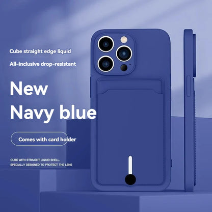 mobile phone case card slot  for iphone 16 15 14 13 12 11 pro max mini plus silicone  soft tpu Credit card  bag cover case