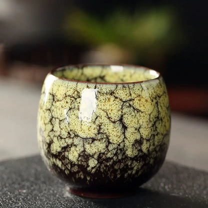 Japanese Style Ceramic Tea Cup Kiln Transformation Espresso Cup Porcelain Kung Fu Teacup Pottery Coffee Mug Wine Drinkware