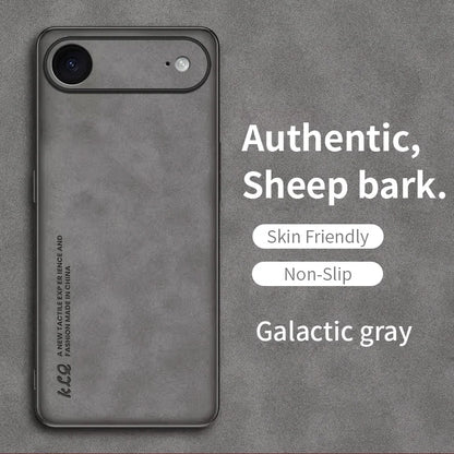 For Iphone 17 Air Case Luxury Sheepskin Leather Silicone Shockproof Bumper Cover for Iphone 17 Pro Max Protective Matte Shell