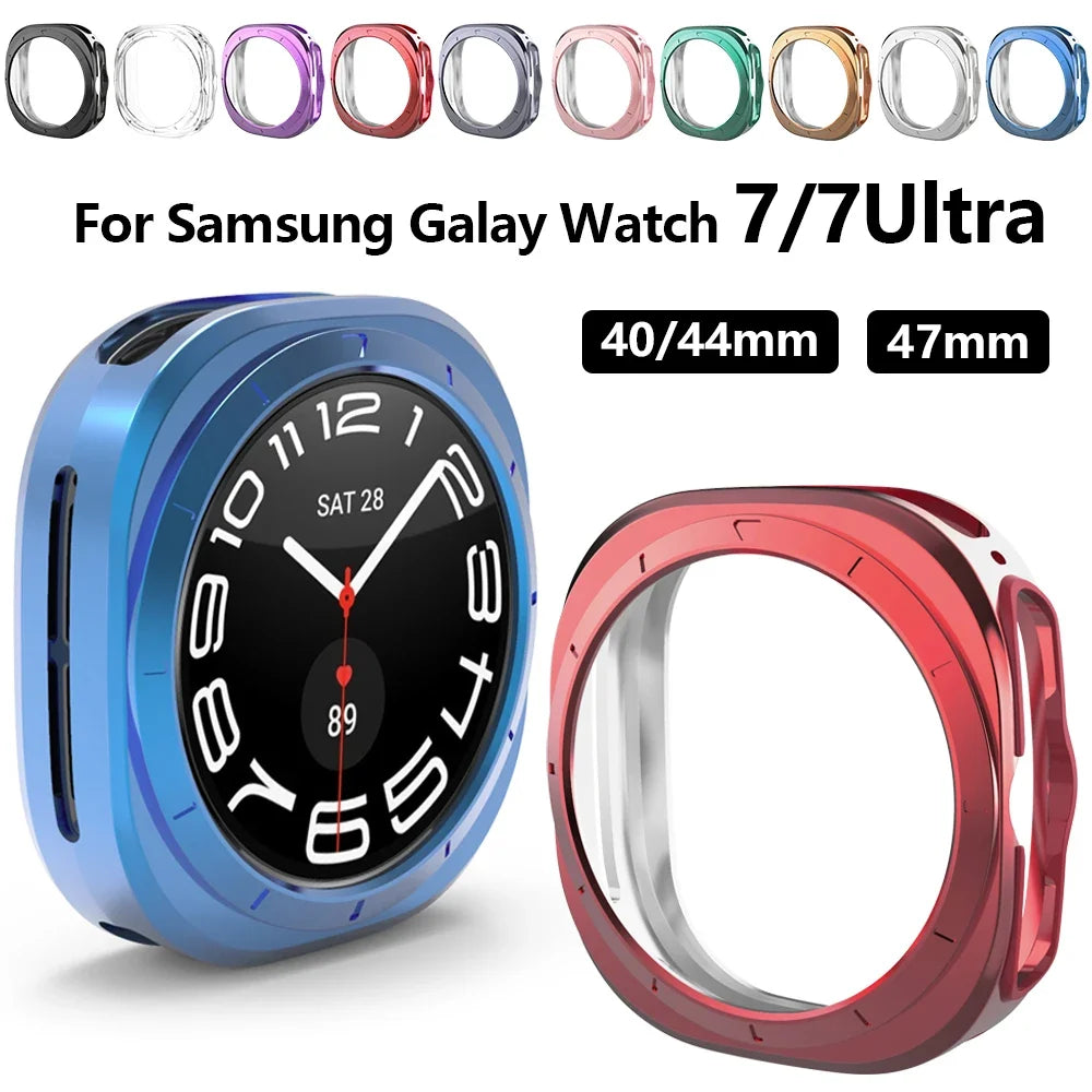 Glass+Case Full Cover for Samsung Galaxy Watch 7 40mm 44mm TPU Anti drop and waterproof Protector Case Watch 7 Pro 47mm