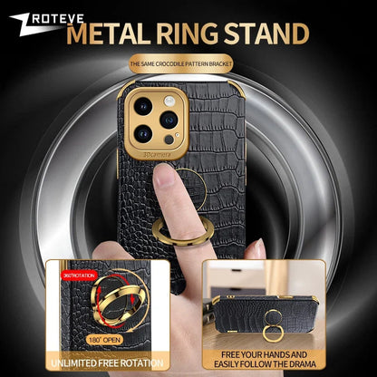 For iPhone 16 e 16e 15 14 13 12 11 Pro Max Zroteve Crocodile Leather Plating Silicone Cover For iPhone16 Plus iPhone13 Mini Case