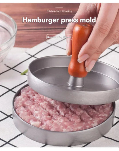 Burger Press Non-Stick Hamburger Patty Maker with Wax Paper Aluminum Burger Maker for Kitchen BBQ Grill
