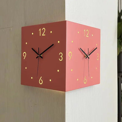 2026Simple and creative corner double-sided wall clock, double-sided clock, living room, silent corner clock, universal
