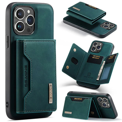 2 In 1 Case For iPhone 16 15 14 13 12 11 Pro Max Plus XS Max XR 8 Plus SE 2022 Wallet Magnetic Leather Card Holder Pocket Cover